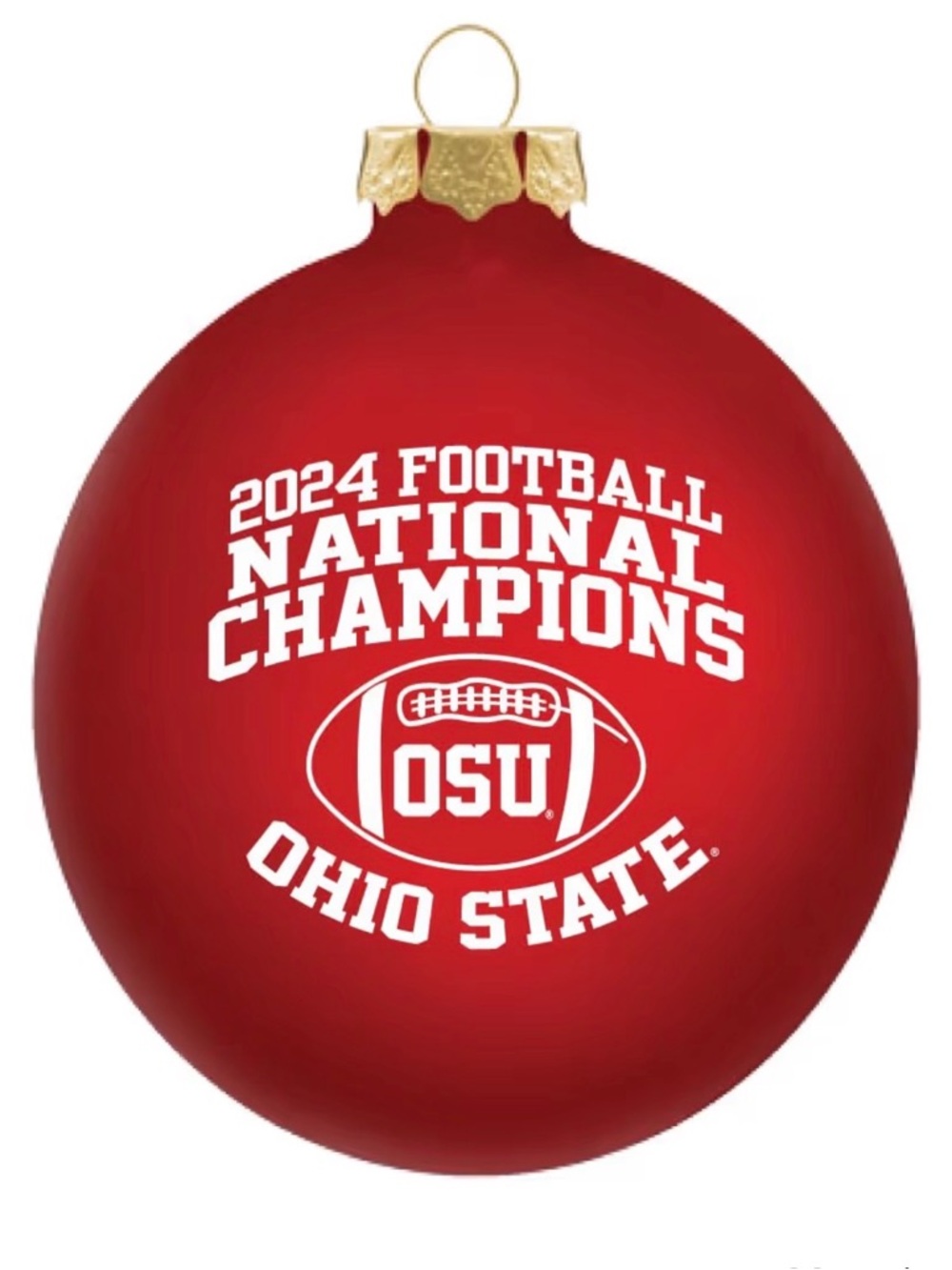 Ohio State 2024 Champions Red Holiday Ornament